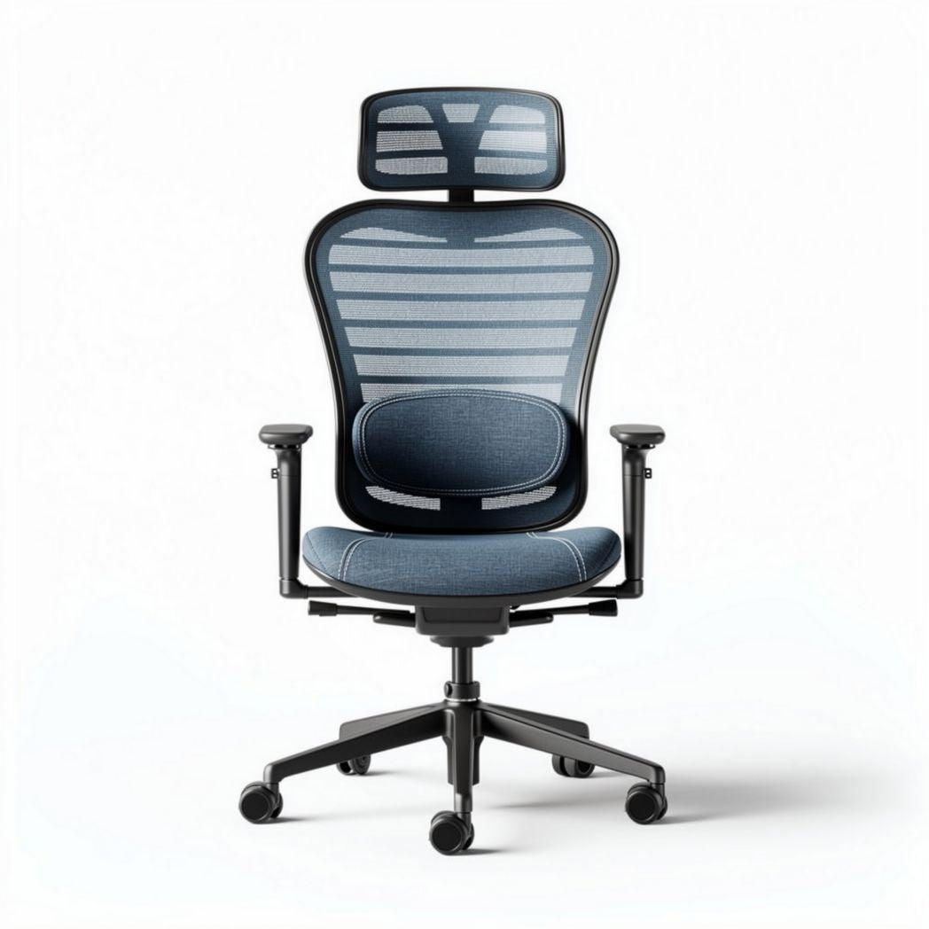 Mesh office chair with adjustable lumbar support and armrests 40 x 60 x 100cm