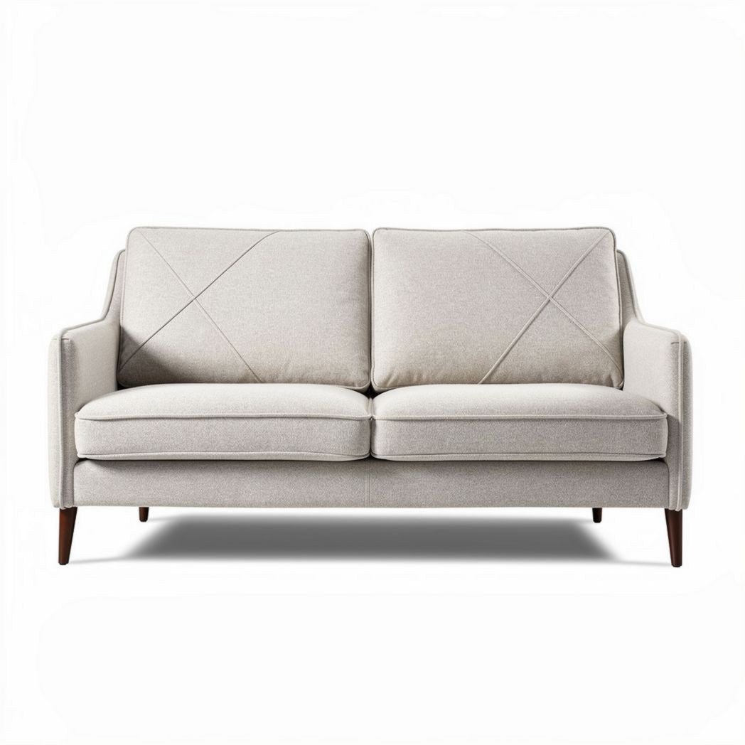 Sofa for living room in light gray fabric with wooden legs 180 x 90 x 80cm