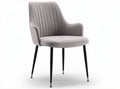 Upholstered dining chair with textured gray fabric and metal legs 50 x 50 x 80cm
