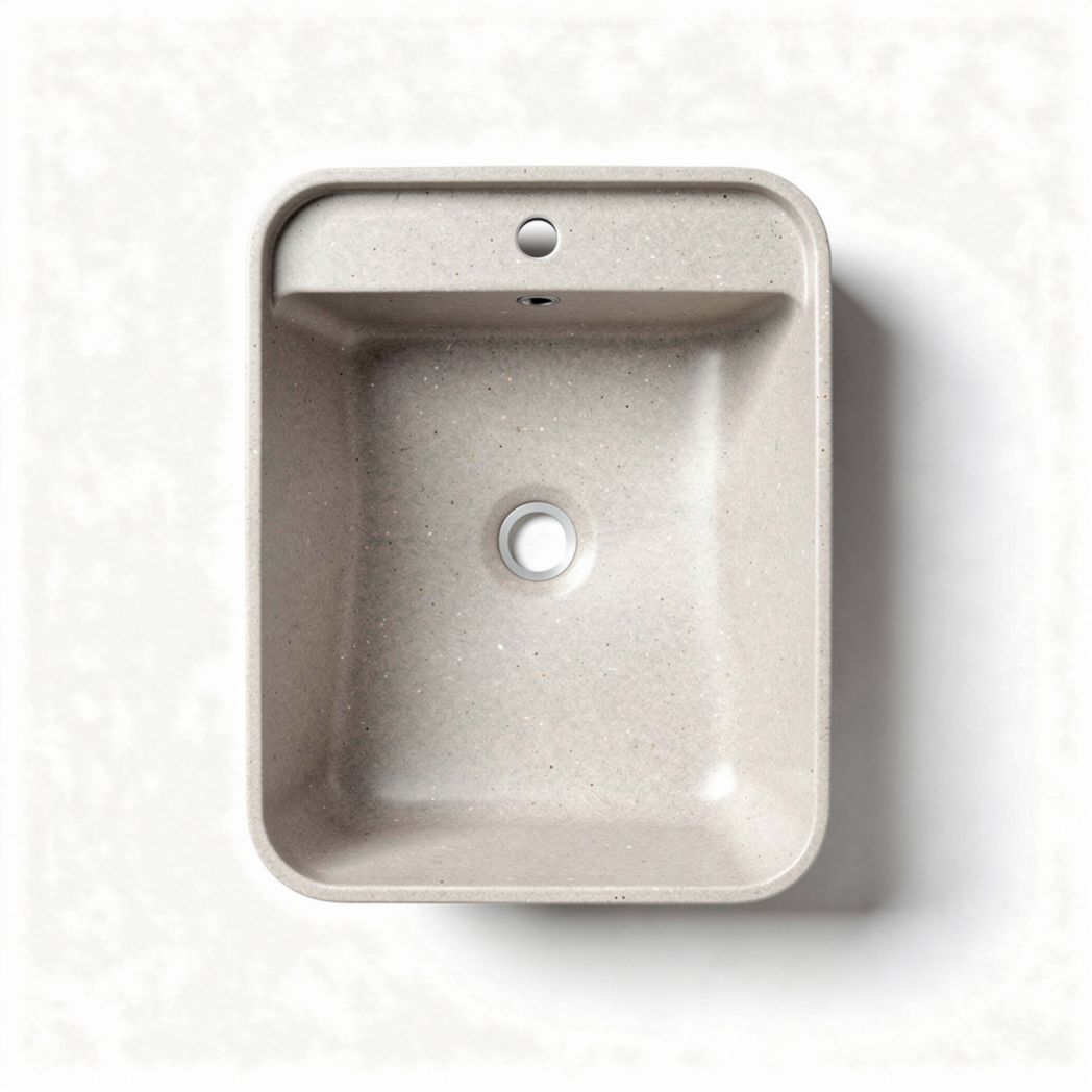 Stone composite kitchen sink 30 x 25 x 10cm beige color with single hole