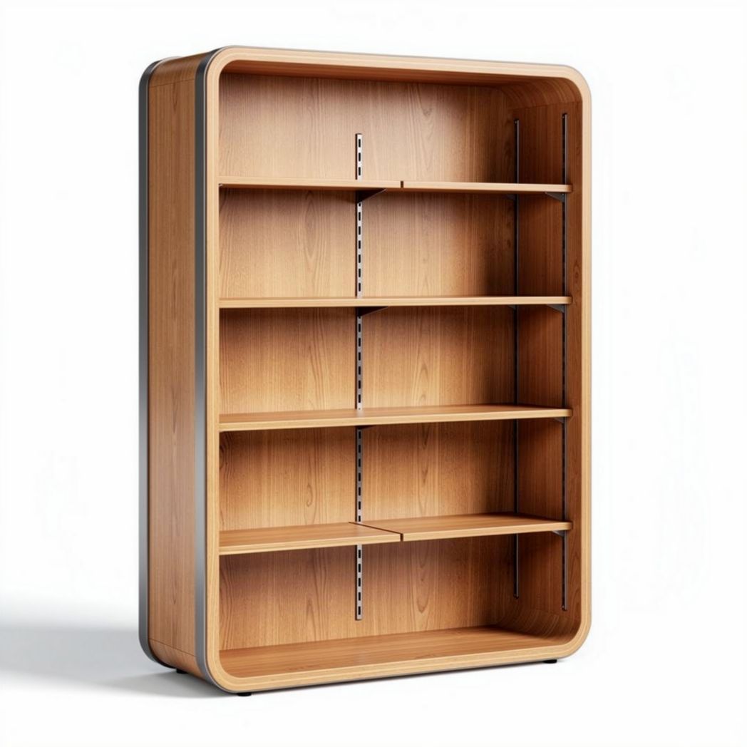 Wooden bookshelf for living room storage 80 x 30 x 120cm natural finish