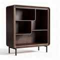 Modern wooden bookshelf with open shelves and metal legs 80 x 30 x 100cm