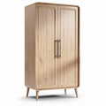 Wooden wardrobe for storage with two doors and legs 80 x 40 x 180cm